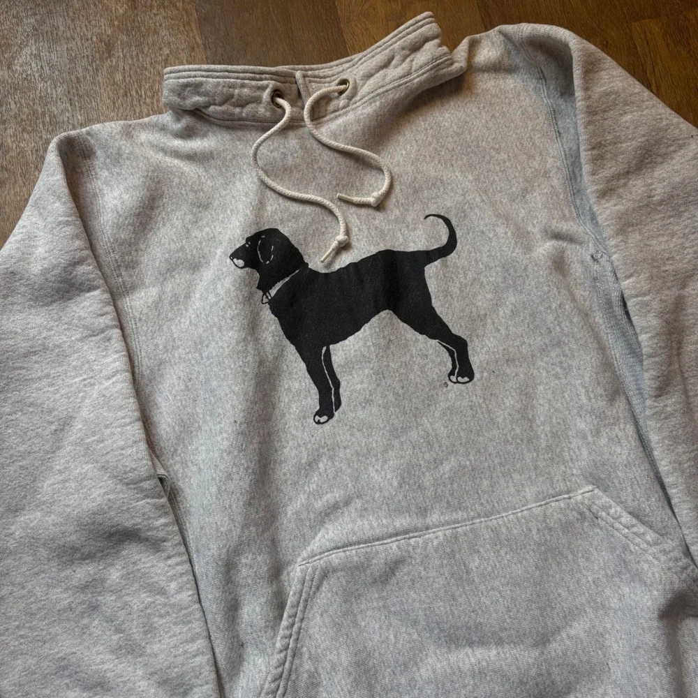 Vtg The Black Dog Marthas Vineyard Reverse Weave Mock Neck Drawstring Sweatshirt - Picture 2 of 7